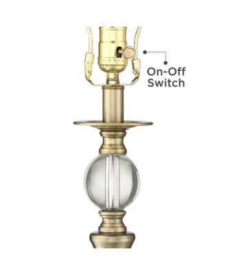 Traditional Table Lamp 30 1/2" with USB Dimmer Tall Brass Metal stick Double Drum Shade for Bedroom Living Room House Home