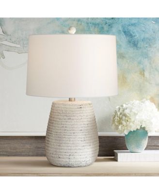 23" High Small Modern Coastal Accent Table Lamps Set of 2 Sandstone Finish Ceramic Living Room Bedroom