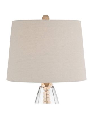 Tibet 27" Tall Modern Coastal 3-Way Table Lamps Set of 2 Clear Glass Living Room Bedroom Bedside Nightstand