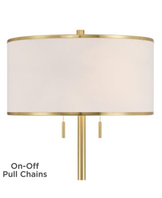 Bellini Modern 65" Tall Standing Floor Lamp with Tray Table USB Port Pull Chain Gold Metal Faux Marble Finish