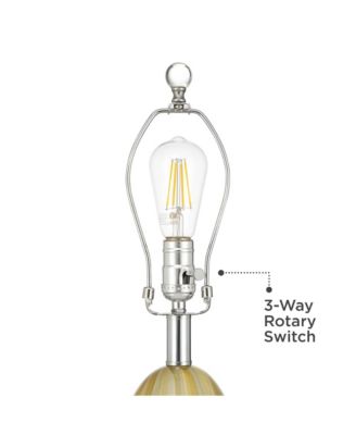 Pablo 27" Tall Modern 3-Way Table Lamp Vortex Finish Art Glass Single Shade Living Room Bedroom Bedside