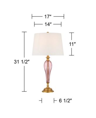 Clarrissa 31 1/2" Tall Fluted Vase Large Traditional End 3-Way Table Lamp  Brass Finish Glass Single Living Room