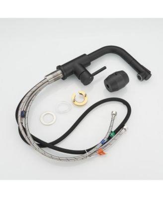 Sink Faucet, Black Kitchen Faucets with Pull out Sprayer, Bathroom Sink Faucets Mini Bar Prep Faucet