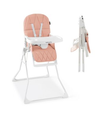 Toddler Foldable High Chair Easy Clean Compact Highchair w/ Removable Adjustable Tray