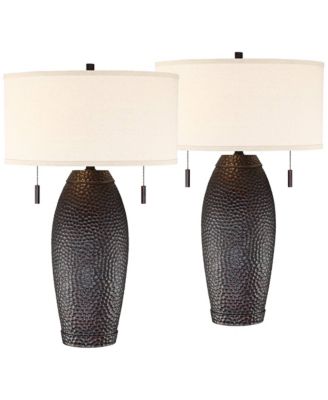 Noah 31" Tall Vase Farmhouse Rustic End Table Lamps Set of 2