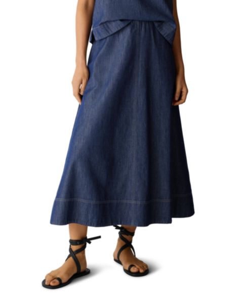 Женская юбка Eileen Fisher Pull-On Full, цвет: Тёмный индиго