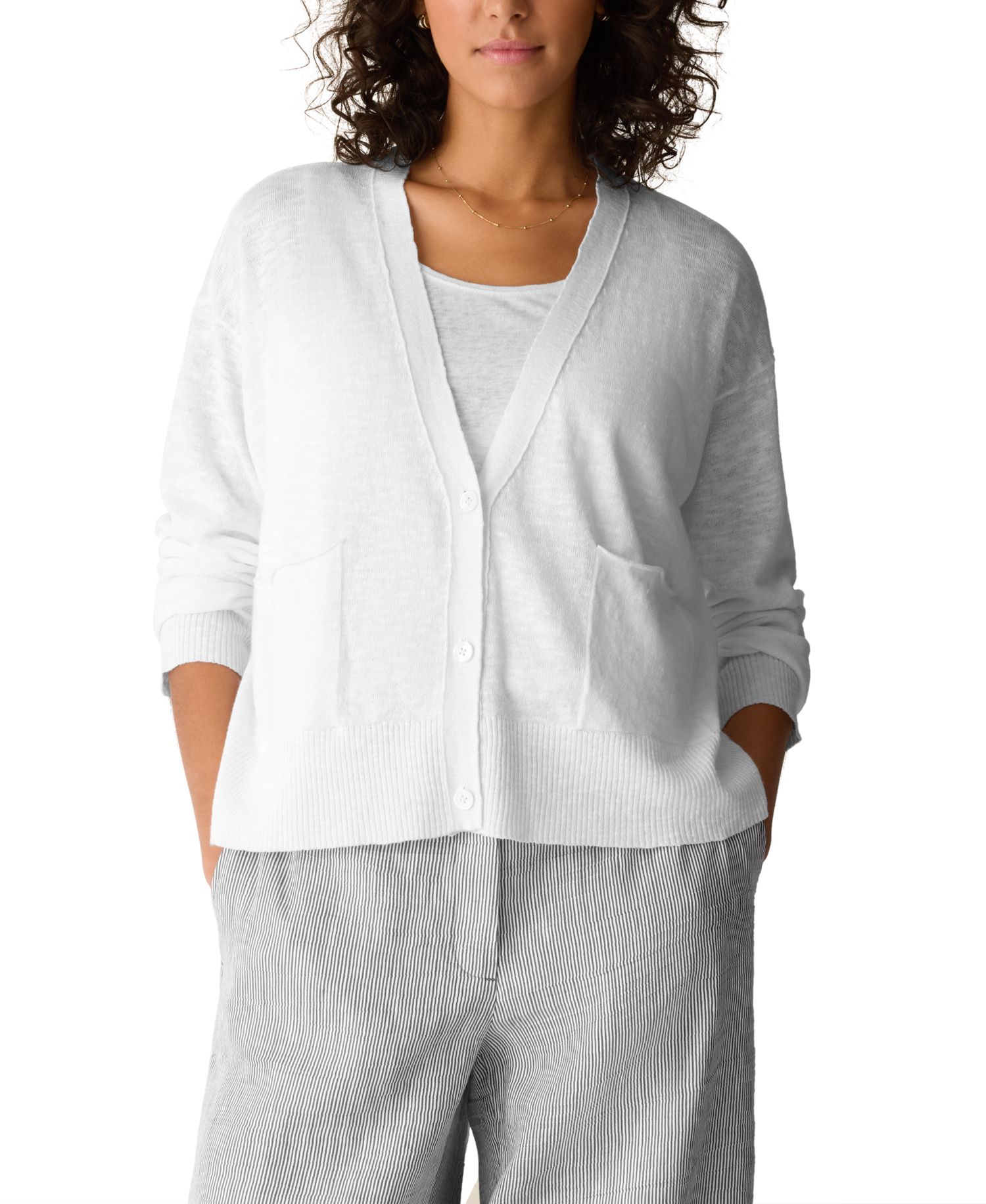 Women's V-Neck Long-Sleeve Cardigan Sweater