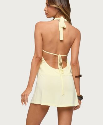 Women's Lukka Backless Halter Wrap Mini Dress