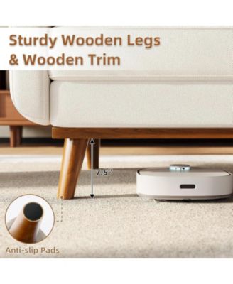 65" Loveseat Sofa, 3-Seater Deep Seat Couch with Linen Upholstery for Small Spaces