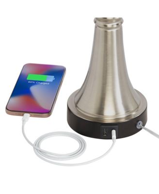 Seymore Modern Table Lamps 26" High Set of 2 Softback with USB Charging Port LED Touch On Drum Shade for Bedroom Desk