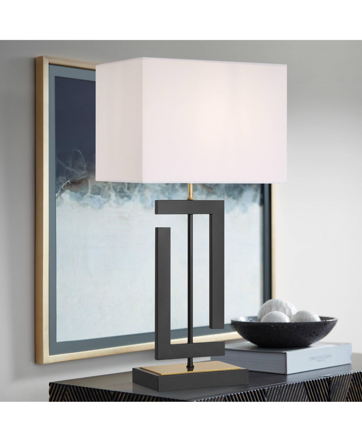 360 Lighting Pellana 26 1/4" High Brass Usb Table Lamp