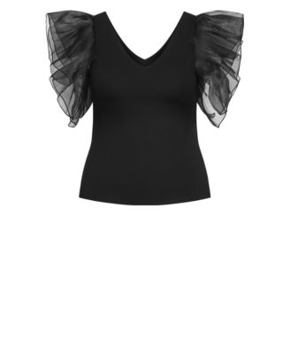 Plus size Sierra Ruffle Sleeve Top