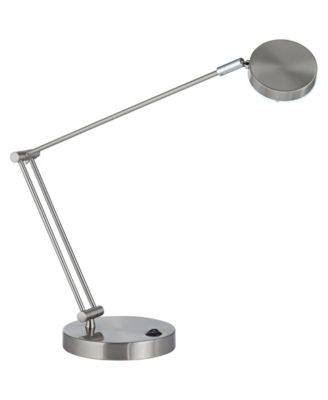 Jarrett 19" High Small Modern Desk Lamps Set of 2 Adjustable LED Satin Nickel Finish Metal Home Office