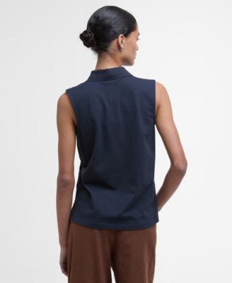 Women's Bowford Sleeveless Rib Collared Polo Top