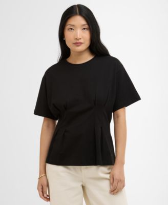 Women's Liza Pleated Waist Crewneck T-Shirt