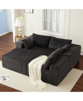 108" Boneless Modular Sectional Sofa, Cloud Couch, No Assembly Convertible Sofa