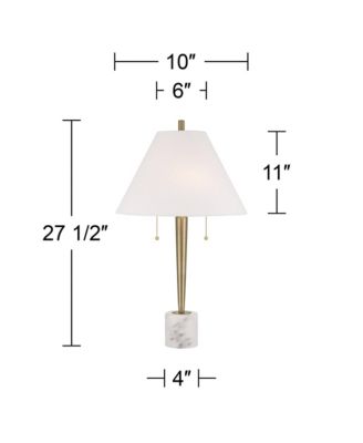 Brandi 27 1/2" Tall Modern Table Lamp Pull Chain Gold Brass Finish Metal Marble Single Living Room Bedroom