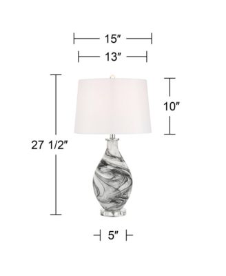 Marisa 27 1/2" Tall Modern 3-Way Table Lamp Swirl Finish Art Glass Single  Shade Living Room Bedroom