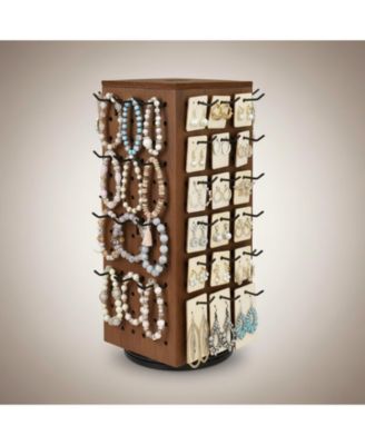 3 Tier Wooden Rotating Bracelet Holder Display Stand 42 Hooks