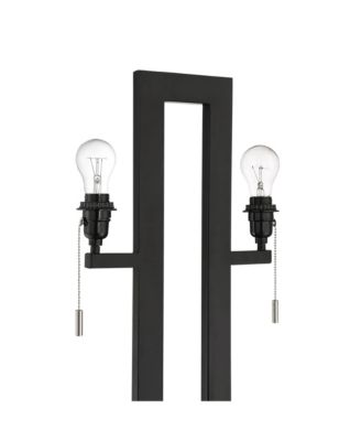 Neil Modern Table Lamp with Marble Riser 26" High Two Tone USB Charging Port Rectangular Shade for Bedroom House Home Desk