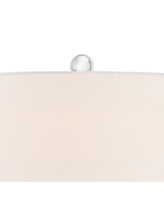 Taylor Contemporary Table Lamp with Round Riser 30 1/2" Tall Art Glass Fabric Drum Shade for Bedroom Living Room Office