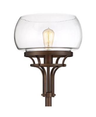 Industrial Torchiere Floor Lamp with USB Charging Port 72 1/2" Tall