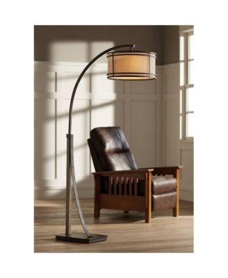 Industrial Rustic Farmhouse Arc Floor Lamp with USB 71 1/2" Tall