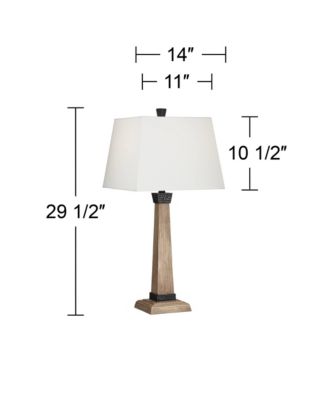 Montrose Buchan 29 1/2" Tall Pedestal Farmhouse Rustic End Table Lamps Set of 2 WiFi Smart Socket