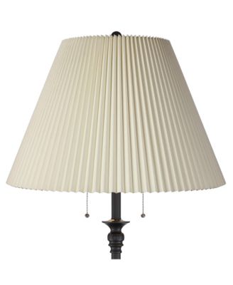 Spenser Retro Art Deco 58" Tall Floor Lamp Oiled Fabric Pleated Empire Shade for Living Room Bedroom House