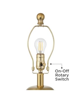 Anthem 19" High Small Modern Accent Table Lamps Set of 2 Brass Finish Metal Shade Living Room Bedroom