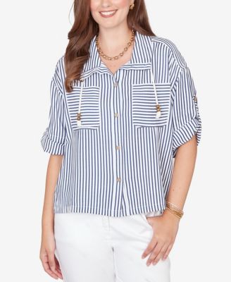 Petite Beaded Seersucker Portrait Collar Jacket