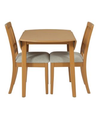 3-Piece Folding Round Dining Table Set, 2-Chair Kitchen Nook Set