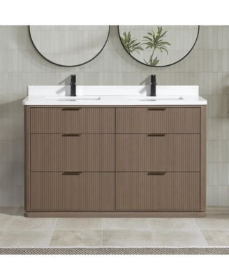 Aria 55" Bathroom Vanity Smoked Oak