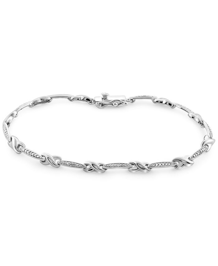 Macy's - Diamond Link Bracelet (1/10 ct. t.w.) in Sterling Silver