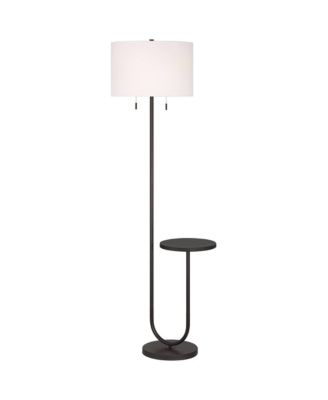 Deva Modern 61" Tall Standing Floor Lamp Side Table Pull Chain Metal Living Room Bedroom House Reading Office