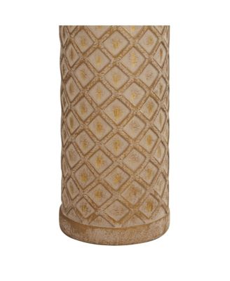 Gisele Cottage Table Lamps 24" High Set of 2 Lattice Column Tapered Drum Shade for Bedroom Living Room Bedside Nightstand Home