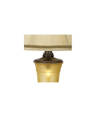 Sorrento Traditional Table Lamp 30" Tall Antique Bronze Glass with USB Dimmer Nightlight Flared Bell Shade