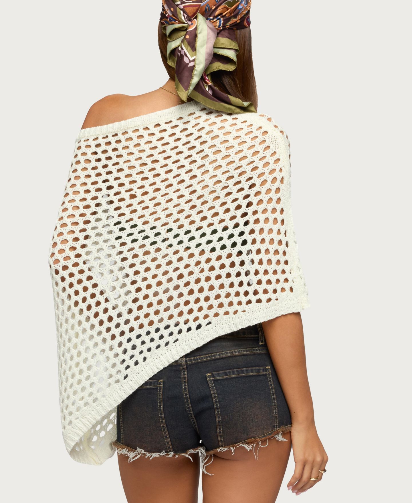 Edikted Women's Cloe Off Shoulder Crochet Poncho, цвет: Кремовый — фото 2