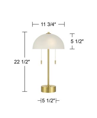 Lia 22 1/2" High Metal Mushroom Pull-Chain 2-Light Table Lamp