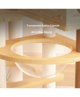 66.9 in. Modern Cat Tree Tower For Indoor Cats With Sisal Scratching Posts Window Seat And Condo