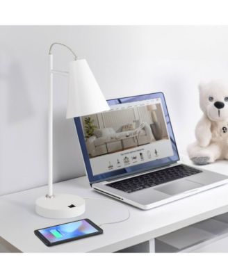 Chase 23" High Small Modern Desk Lamps Set of 2 USB Port Metal Home Office Living Room Charging Bedroom Bedside