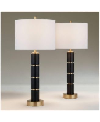 Possini Euro Rainier 30 1/2"H Faux Leather Column Lamp Set of 2