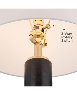 Possini Euro Rainier 30 1/2"H Faux Leather Column Lamp Set of 2