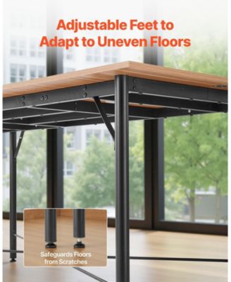 6 feet Rectangle Conference Table for 6-8 Person, Modern Office Meeting Desk with Metal Legs.