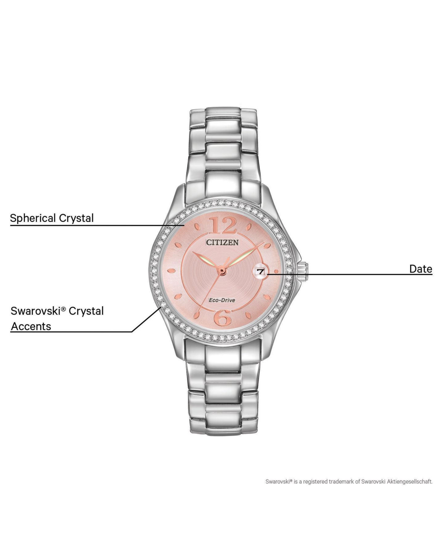 Женские часы Citizen Eco-Drive Stainless Steel Bracelet Watch 29mm FE1140-86X — фото 4