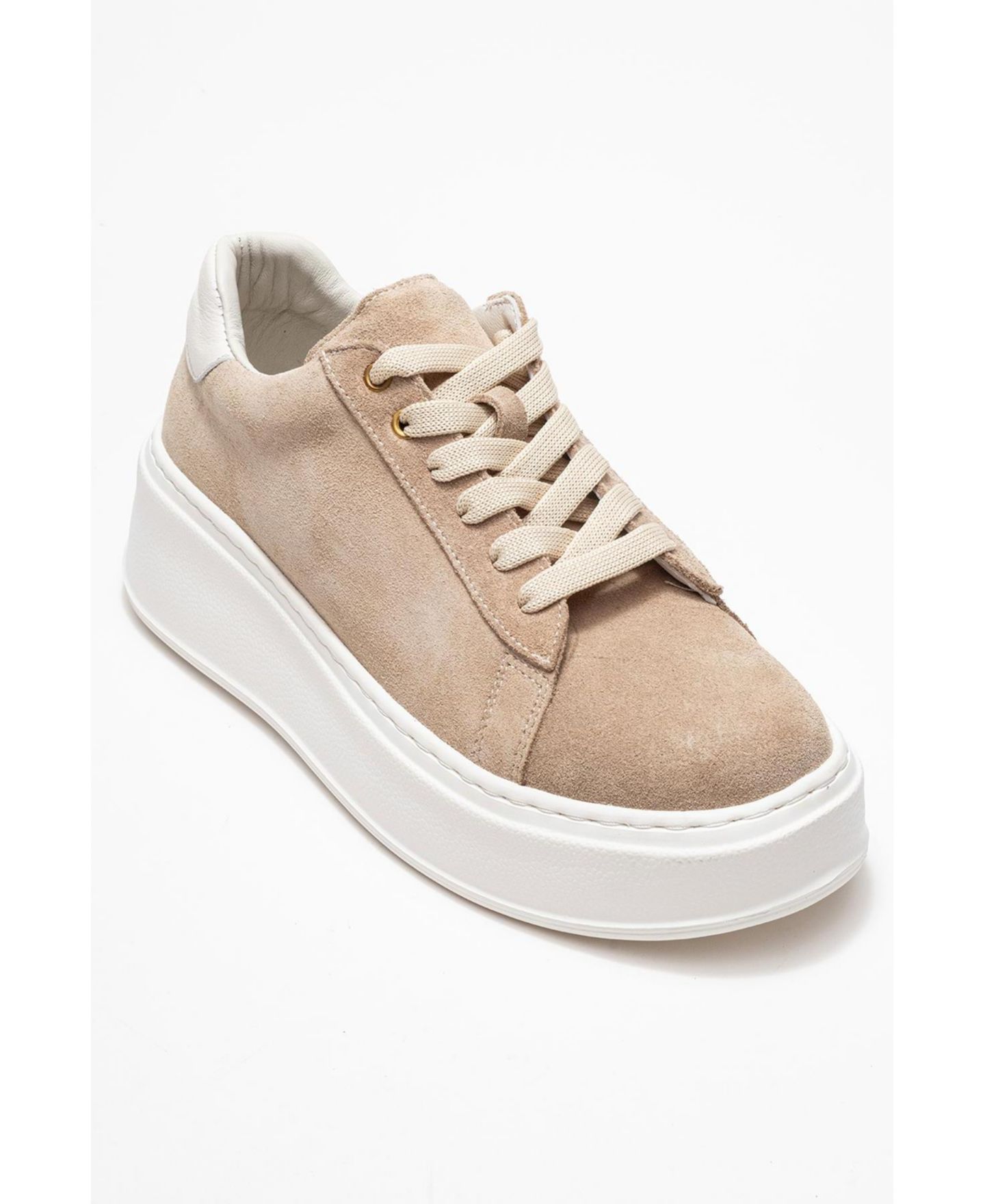Женские кожаные кроссовки Forever & Always Shoes Paloma, цвет: Бежевый замшевый — фото 1