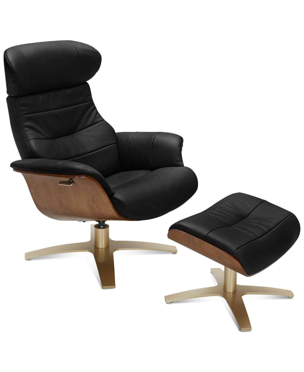 2873937 Annaldo Leather Swivel Chair & Ottoman 2-Pc. Set sku 2873937
