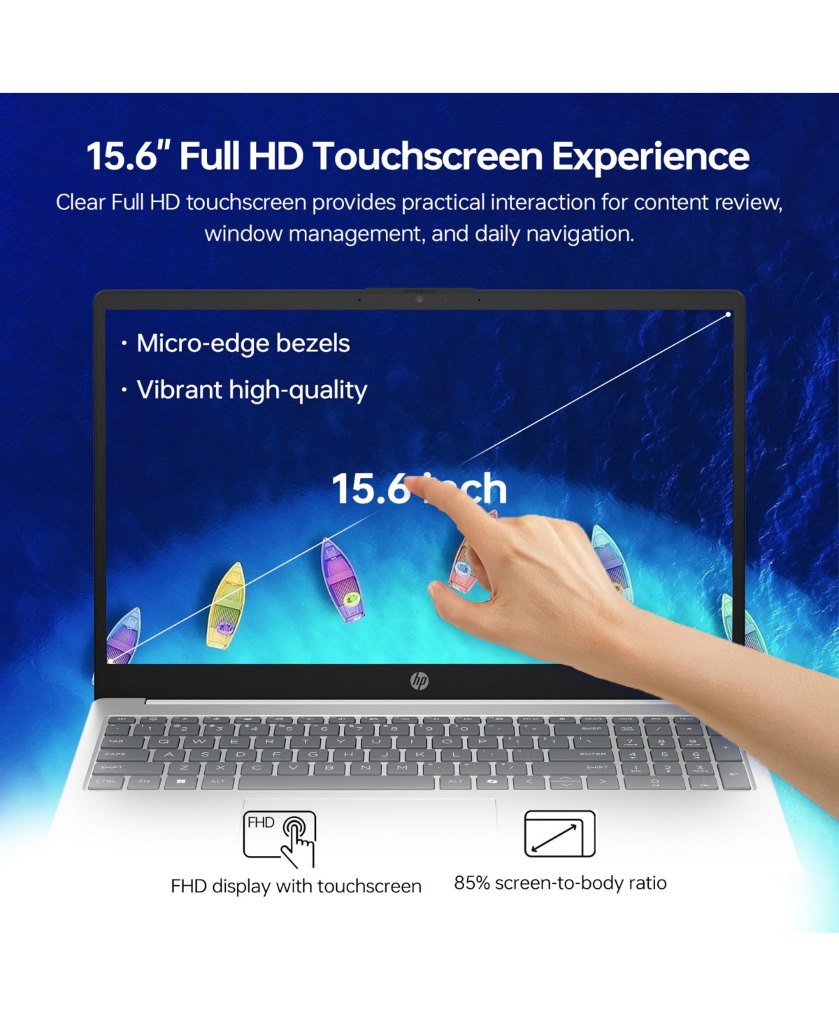 Hp Essential 15.6" Traditional Laptop Intel Core Ultra 5 16GB Ram Intel Graphics 1TB Ssd Storage Windows 11 Home 60Hz - Silver