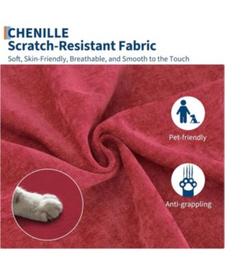 Modular Sectional Sofa L-Shaped Couch with Movable Ottoman- Convertible Chenille Sofa