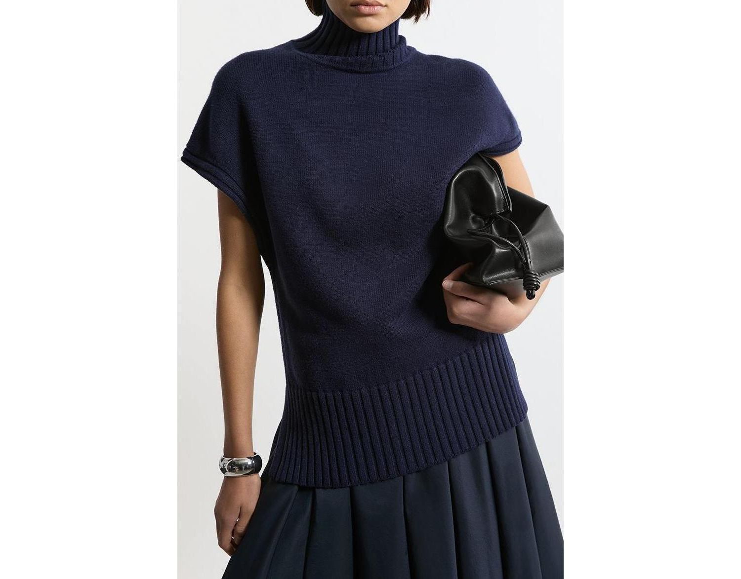 Women's High Neck Knitted Tunic Top